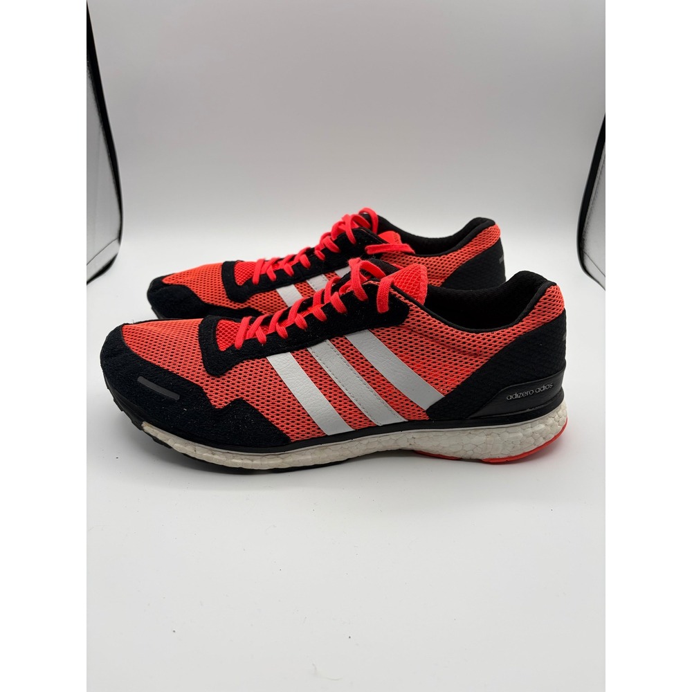 Adidas Adizero Adios Boost 2 Mens Size 13 Orange Black AF6554 Running Shoes